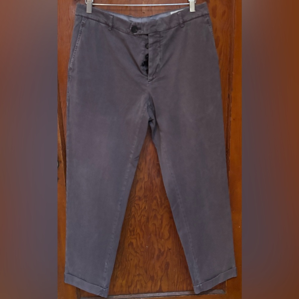 Brunello Cucinelli soft cotton cuffed trousers.
